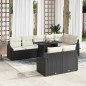 vidaXL Set da Giardino 9 Pezzi con Cuscini in Rattan Nero