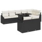 vidaXL Set da Giardino 9 Pezzi con Cuscini in Rattan Nero