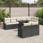 vidaXL Set da Giardino 9 Pezzi con Cuscini in Rattan Nero
