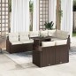 vidaXL Set di divani da giardino 9 pezzi con cuscini marroni in rattan sintetico