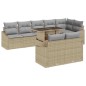 vidaXL Set di divani da giardino a 9 pezzi con cuscini beige in rattan sintetico