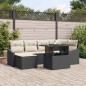 vidaXL Set di divani da giardino 7 pezzi in rattan sintetico nero