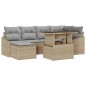 vidaXL Set di divani da giardino 7 pezzi con cuscini beige in rattan sintetico