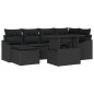 vidaXL Set di divani da giardino 7 pezzi con cuscini in rattan sintetico nero