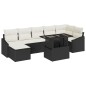 vidaXL Set divano da giardino 8 pezzi con cuscini in rattan sintetico nero