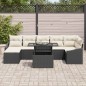 vidaXL Set divano da giardino 8 pezzi con cuscini in rattan sintetico nero