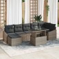 vidaXL Set divano giardino 8 pezzi con cuscini in rattan grigio