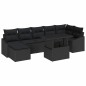 vidaXL Set di divani da giardino , 8 pezzi in rattan sintetico nero con cuscini