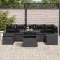 vidaXL Set di divani da giardino , 8 pezzi in rattan sintetico nero con cuscini