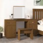 Set Toeletta con Specchio Marrone Miele Legno Massello di Pino Set Toeletta con Specchio Marrone Miele Legno Massello di Pino