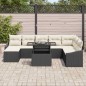vidaXL Set Giardino 9 Pezzi con Cuscini Rattan Nero