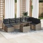 vidaXL Set di divani da giardino a 9 pezzi con cuscini grigi in rattan sintetico