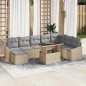 vidaXL Set da giardino 9 pezzi con cuscini beige in polyrattan