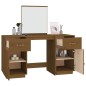 Set Toeletta con Specchio Marrone Miele Legno Massello di Pino Set Toeletta con Specchio Marrone Miele Legno Massello di Pino