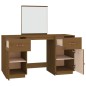 Set Toeletta con Specchio Marrone Miele Legno Massello di Pino Set Toeletta con Specchio Marrone Miele Legno Massello di Pino