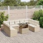 vidaXL Set Giardino 10 Pezzi con Cuscini Beige in Rattan Sintetico vidaXL Set Giardino 10 Pezzi con Cuscini Beige in Rattan Sintetico