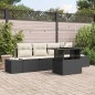 vidaXL Set da Giardino 5 Pezzi con Cuscini in Rattan Nero