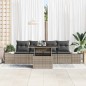 vidaXL Set di divani da giardino 5 pezzi con cuscini grigi in rattan sintetico