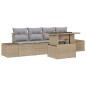 vidaXL Set di mobili da giardino 5 pezzi con cuscini - Beige in rattan sintetico