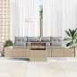vidaXL Set di mobili da giardino 5 pezzi con cuscini - Beige in rattan sintetico