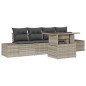 vidaXL Set da giardino 5 pezzi con cuscini grigi in rattan sintetico