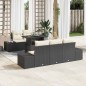 vidaXL Set da Giardino in 6 Pezzi con Cuscini Neri in Rattan Sintetico