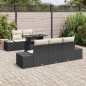 vidaXL Set da Giardino in 6 Pezzi con Cuscini Neri in Rattan Sintetico