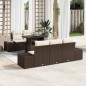vidaXL Set da Giardino di 6 Pezzi con Cuscini Marrone in Rattan Sintetico