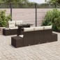 vidaXL Set da Giardino di 6 Pezzi con Cuscini Marrone in Rattan Sintetico