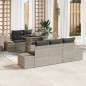 vidaXL Set di Divani da Giardino 6 Pezzi con Cuscini Grigio Chiaro in Rattan Sintetico