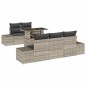 vidaXL Set di Divani da Giardino 6 Pezzi con Cuscini Grigio Chiaro in Rattan Sintetico