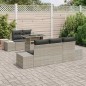 vidaXL Set di Divani da Giardino 6 Pezzi con Cuscini Grigio Chiaro in Rattan Sintetico