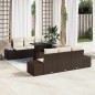 vidaXL Set di mobili da giardino da 7 pezzi con cuscini marroni in rattan sintetico