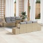 vidaXL Set divani giardino 7 pezzi con cuscini beige in rattan sintetico
