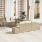 vidaXL Set divano da giardino 7 pezzi con cuscini beige in rattan sintetico