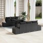 vidaXL Set di divani da giardino in 7 pezzi con cuscini in rattan nero