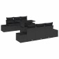 vidaXL Set di divani da giardino in 7 pezzi con cuscini in rattan nero