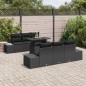 vidaXL Set di divani da giardino in 7 pezzi con cuscini in rattan nero