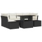 vidaXL Set di divani da giardino 7 pezzi con cuscini in rattan sintetico nero