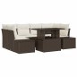 vidaXL Set di divani da giardino da 7 pezzi con cuscini in rattan poliestere marrone