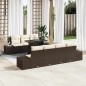 vidaXL Set da Giardino da 8 Pezzi con Cuscini Marroni in Poly Rattan