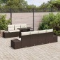 vidaXL Set da Giardino da 8 Pezzi con Cuscini Marroni in Poly Rattan