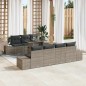 vidaXL Set da Giardino con Divano 8 Pezzi e Cuscini Grigi in Rattan Sintetico