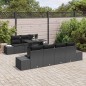 vidaXL Set da Giardino di 8 Pezzi con Cuscini in Rattan Polyrattan Nero vidaXL Set da Giardino di 8 Pezzi con Cuscini in Rattan Polyrattan Nero