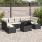 vidaXL Set di divano da giardino 8 pezzi con cuscini in polirattan nero vidaXL Set di divano da giardino 8 pezzi con cuscini in polirattan nero