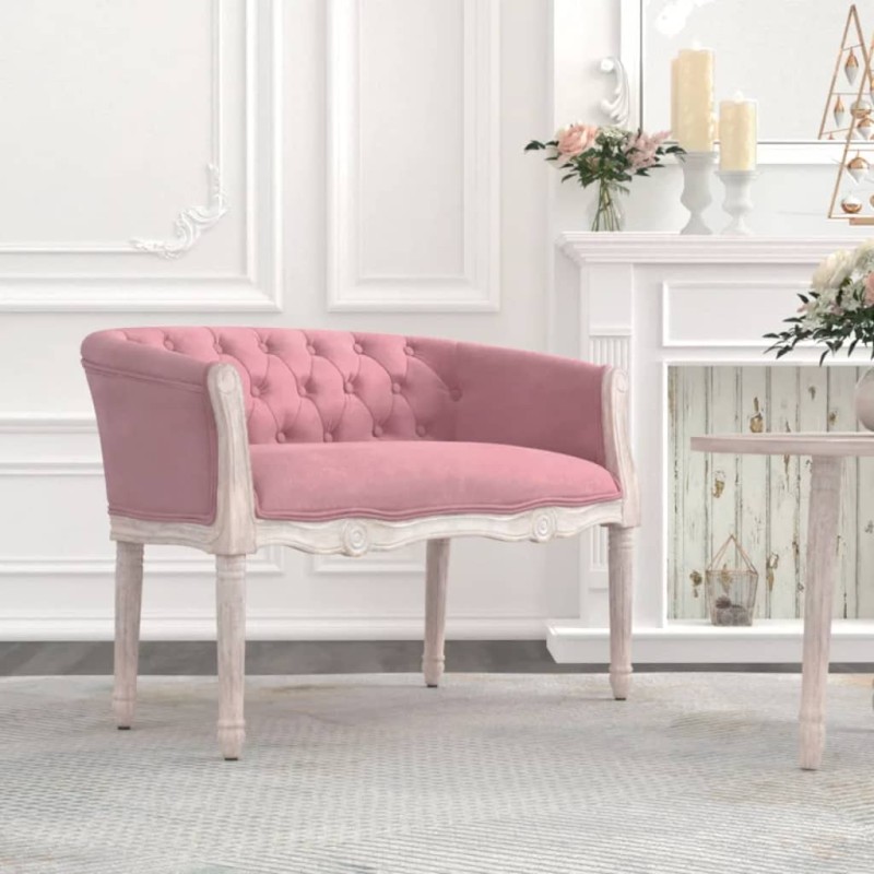 Panca Rosa 98x56x69 cm in Velluto Panca Rosa 98x56x69 cm in Velluto