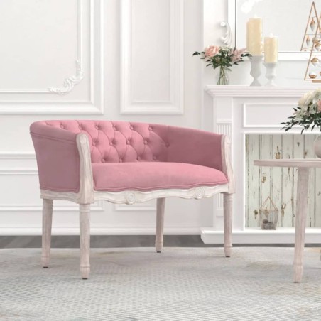 Panca Rosa 98x56x69 cm in Velluto