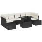 vidaXL Set di divano da giardino 8 pezzi con cuscini in polirattan nero vidaXL Set di divano da giardino 8 pezzi con cuscini in polirattan nero