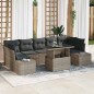 vidaXL Set di divani da giardino da 8 pezzi con cuscini grigi in polirattan