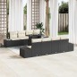 vidaXL Set di divani da giardino 9 pezzi con cuscini in rattan sintetico nero